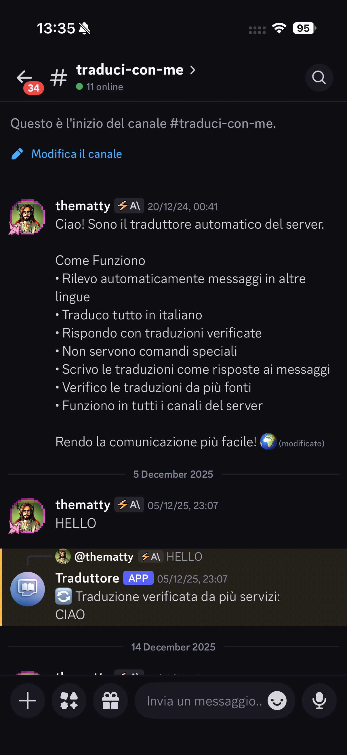 Traduttore Bot Screenshot
